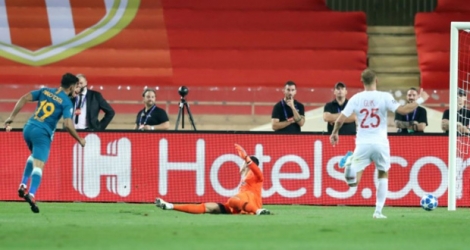 L'attaquant de l'Atlético Madrid Diego Costa buteur lors de la victoire 2-1 à Monaco en 1re journée de C1 le 18 septembre 2018.