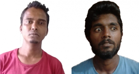 Les deux suspects sont passés aux aveux : Vimesh Baichoo (à g.) et Tishan Purang.