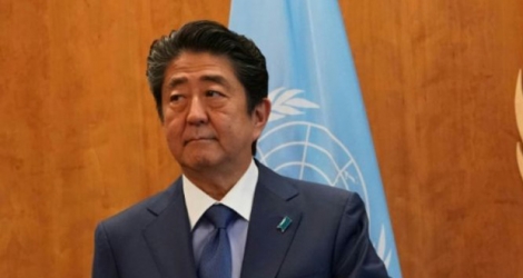 Le Premier ministre japonais Shinzo Abe lors de l'Assemblée générale annuelle de l'ONU à New York, le 25 septembre 2018.