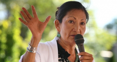 La candidate amérindienne Deb Haaland, le 1er octobre 2018 à Albuquerque (Nouveau-Mexique).