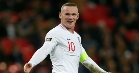 L'attaquant anglais Wayne Rooney pour sa dernière apparition sous le maillot de l'équipe nationale, contre les Etats-Unis en amical, le 15 novembre 2018 au stade de Wembley à Londres.