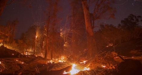 Incendie de forêt à Montecito, Californie, dans un contexte de sécheresse record. 