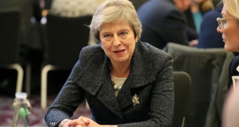 La Première ministre britannique Theresa May à Belfast, en Irlande du Nord, le 27 novembre 2018.