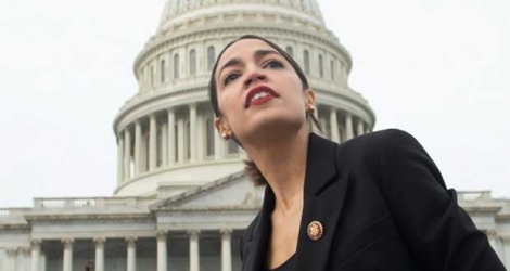 La démocrate Alexandria Ocasio-Cortez, devant le Congrès américain le 4 janvier 2019