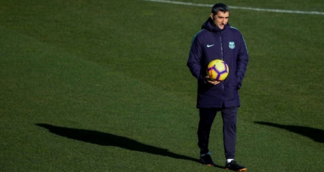 L'entraîneur de Barcelone, Ernesto Valverde, lors d'un entraînement de son équipe, à Barcelone, le 4 janvier 2019.
