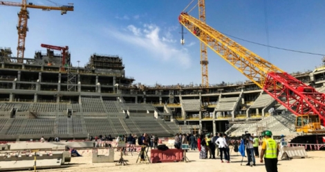 Le chantier du stade de Losail à quelque 20 kms au nord de Doha, le 15 décembre 2018, sera livré dans les délais.