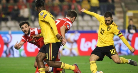Le capitaine Eden Hazard s'offre un doublé contre la Russie en match éliminatoire de l'Euro, le 21 mars 2019.