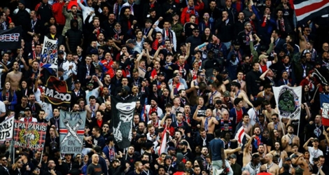 Les supporters du PSG lors du déplacement à Caen pour un match de Ligue 1, le 2 mars 2019.