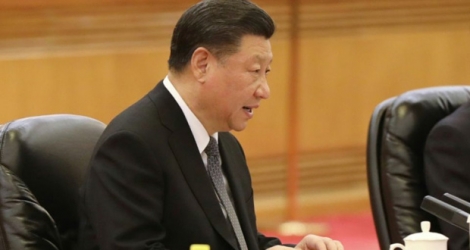 Le président chinois Xi Jinping au Palais de l'Assemblée du Peuple, le 1er avril 2019 à Pékin.