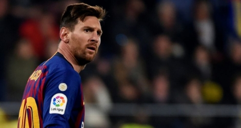 Le joueur du FC Barcelone Lionel Messi buteur lors du match nul 4-4 à Villarreal le 2 avril 2019.