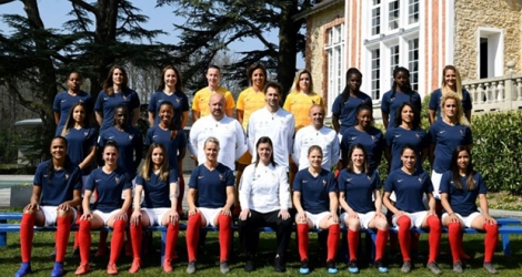 L'équipe de France féminine, le 2 avril 2019 à Clairefontaine.