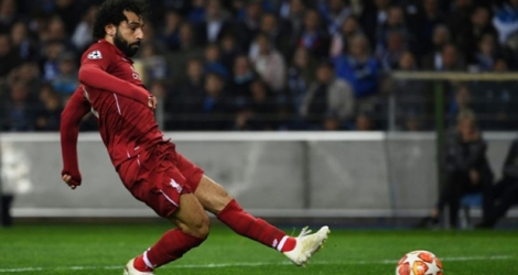L'attaquant de Liverpool Mohamed Salah marque le 2e but de son équipe à Porto en quart de finale retour de la Ligue des champions, le 17 avril 2019.