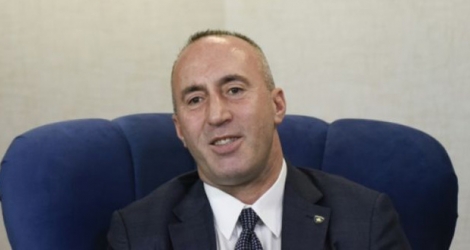 Le Premier ministre du Kosovo, Ramush Haradinaj, lors d'un entretien avec l'AFP le 25 janvier 2019 à Pristina.