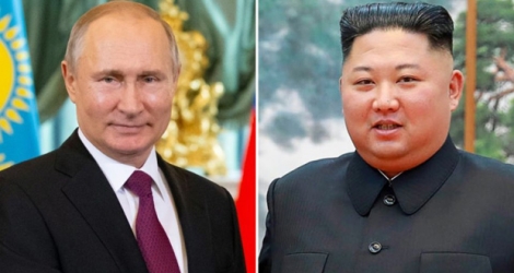 Le président russe Vladimir Poutine (g) et le leader nord-coréen Kim Jong Un doivent se rencontrer à Vladivostok.