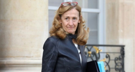 La ministre de la Justice Nicole Belloubet sur le perron de l'Elysée, le 27 mars 2019 à Paris.