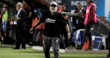 L'entraîneur argentin des Dorados de Sinaloa lors de la finale du championnat de deuxième division mexicain, à San Luis Potosi au Mexique, le 5 mai 2019.