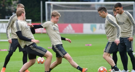 Les joueurs de l'Ajax préparent la demi-finale retour de C1 contre Tottenham, le 7 mai 2019, à Amsterdam.