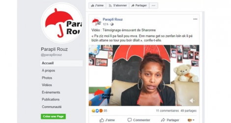 Cette mère désespérée a livré un témoignage émouvant sur la page Facebook de Parapli Rouz, hier, jeudi 9 mai.