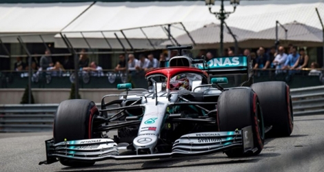 Le Britannique Lewis Hamilton (Mercedes) lors des qualifs pour le GP de Monaco, le 25 mai 2019.
