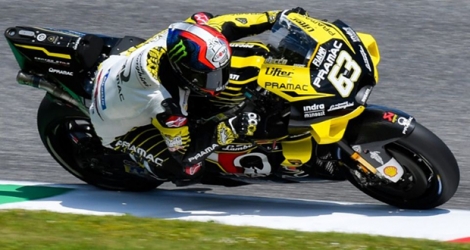 L'Italien Francesco Bagnaia au guidon de sa Ducati est en tête des essais du GP moto d'Italie sur le circuit du Mugello, le 31 mai 2019.