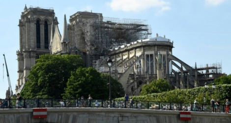 Notre-Dame de Paris, endommagée par un incendie le 15 avril dernier, photographiée le 31 mai 2019.