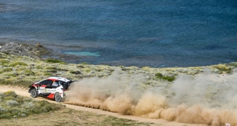 Le pilote estonien Ott Tanak lors du Rallye de Sardaigne, le 10 juin 2018 à Argentiera près d'Alghero.