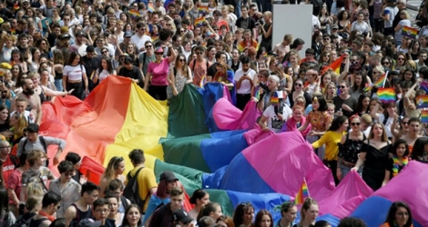 Dix-huitième édition de la Gay pride à Strasbourg le 15 juin 2019.