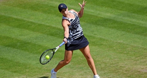 L'Australienne Ashleigh Barty face à la Tchèque Barbora Strycova en demi-finales du tournoi de Birmimgham, le 22 juin 2019.