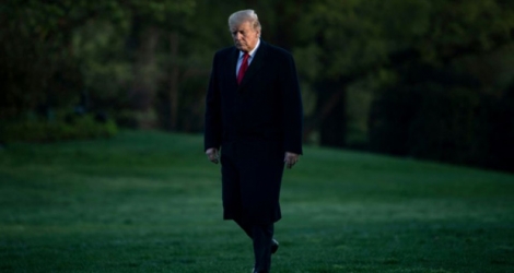 Donald Trump, le 15 avril 2019 dans les jardins de la Maison Blanche.