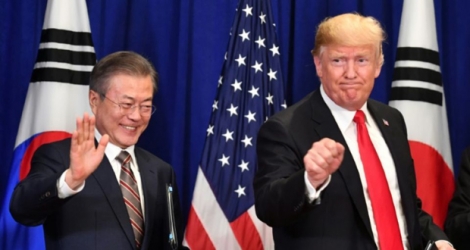 Le président américain Donald Trump et son homologue sud-coréen Moon Jae-in, à New York le 24 septembre 2018.