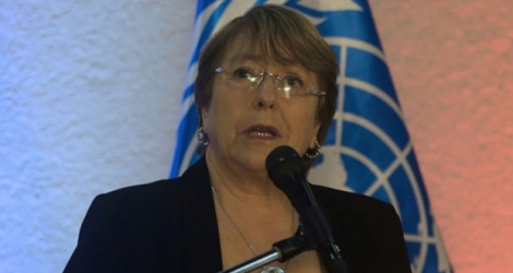 La Haut-Commissaire de l'ONU aux droits de l'Homme Michelle Bachelet à Caracas le 21 juin 2019.