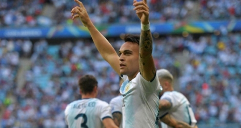 Lautaro Martinez a bien lancé l'Argentine en ouvrant le score contre le Qatar, lors du dernier match de poule en Copa America, le 23 juin 2019 à Porto Alegre.