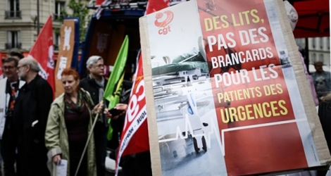 Manifestation des membres des services hospitaliers et des urgences, le 11 juin 2019 à Paris.