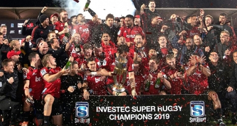 Les Crusaders sacrés champions du Super Rugby aux dépens des Jaguares argentins à Christchurch, le 6 juillet 2019.