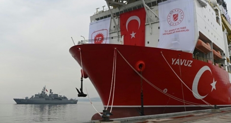 Le navire de forage «Yavuz», au port de Dilovasi, près d'Istanbul, le 20 juin 2019.