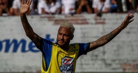 Le Brésilien Neymar lors d'un match de charité à Sao Paulo, le 13 juillet 2019 Photo Miguel SCHINCARIOL. AFP.