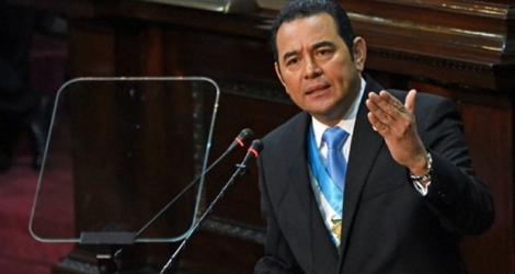 Le président guatémaltèque Jimmy Morales le 14 janvier 2019 à Guatemala City.