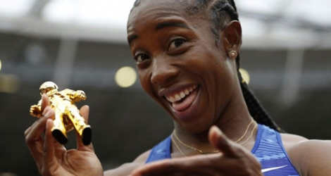 La Jamaïcaine Shelly-Ann Fraser-Pryce remporte le 100 m du meeting de Londres en Ligue de Diamant le 21 juillet 2019.