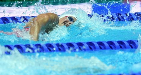 La Française Charlotte Bonnet en demi-finales du 200 m libre aux Mondiaux de natation, le 23 juillet 2019 à Gwangju.