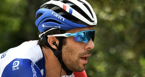 Le Français Thibaut Pinot lors de la 18e étape du Tour de France, le 25 juillet 2019, entre Embrun et Valloire.