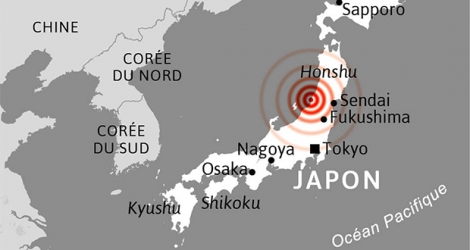 Un fort séisme de magnitude 6,3 a été enregistré dimanche dans le Pacifique au large de Fukushima, au nord-est du Japon.