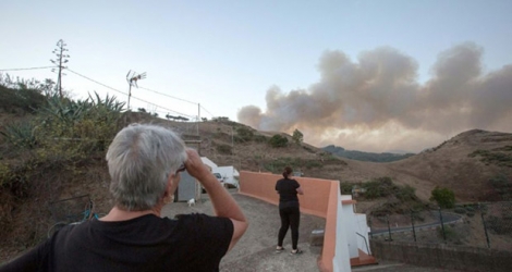 Un incendie sur l'île espagnole de Grande Canarie, le 18 août 2019 à Galdar.