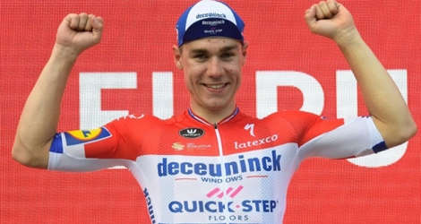 Le Néerlandais Fabio Jakobsen remporte la 4e étape du Tour d'Espagne le 27 août 2019 Photo JOSE JORDAN . AFP.