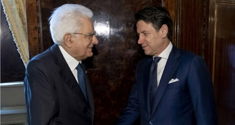 Le Premier ministre italien Guiseppe Conte reçu la semaine dernière par le président Sergio Mattarella au palais présidentiel.
