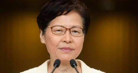 Carrie Lam, la cheffe de l'exécutif de Hong Kong, lors d'une conférence de presse à Hong Kong le 3 septembre 2019.