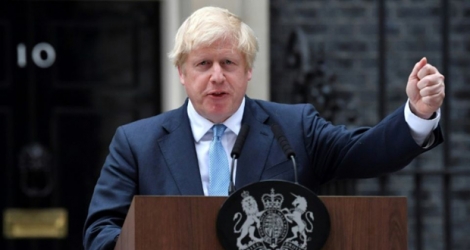 Le Premier ministre britannique Boris Johnson effectue une déclaration devant le 10 Downing Street, le 2 septembre 2019.
