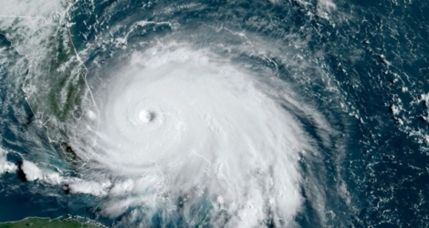 L'ouragan Dorian au-dessus des Bahamas, lundi à 13h00 GMT.