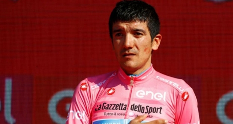 L'Equatorien Richard Carapaz vainqueur du dernier Tour d'Italie le 2 juin 2019 à Vérone.