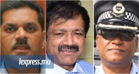 Anil Kumar Dip, Heman Jangi et Devanand Reekoye (de g. à dr.) étaient jusqu’à hier assistants commissaires de police.