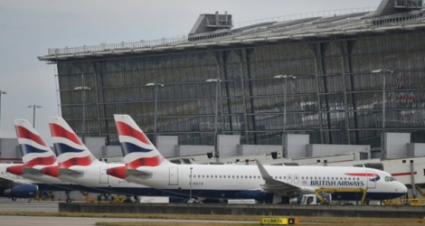 Des appareils British Airways stationnent sur le tarmac de l'aéroport de Heathrow à Londres, le 9 septembre 2019.
